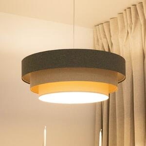 Lampă suspendată Triniti, maro/bej/crem, Ø 60 cm, textil