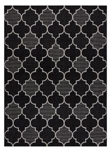 Covor sisal Floorlux 20607 marocani trellis negru si argintiu