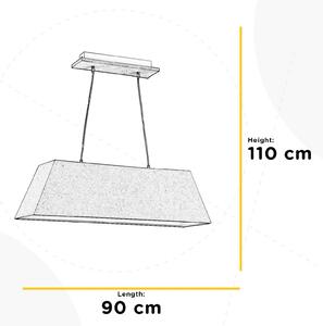 Lampă suspendată Miriel, 90 cm, textil, lemn