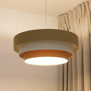 Lampă suspendată Triniti, bej/crem, Ø 60 cm, material textil