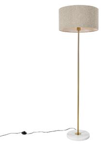 Lampa de podea moderna alama cu abajur boucle taupe 50cm - Kaso
