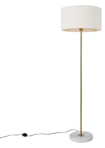 Lampa de podea moderna alama cu abajur boucle alb 50cm - Kaso