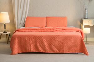 Set Cuvertura Eleganta 3 Piese - 220x240 cm + 2 Fete de Perna 50x70 cm Orange