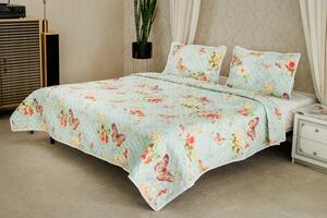 Set Cuvertura Eleganta 3 Piese,Model Fluturi 200x240 cm + 2 Fete de Perna 50x70 cm