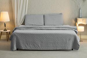 Set Cuvertura Eleganta 3 Piese - 220x240 cm + 2 Fete de Perna 50x70 cm Gri