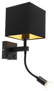 Lampă de perete inteligentă neagră cu USB inclusiv Wi-Fi A60 și GU10 - Zeno