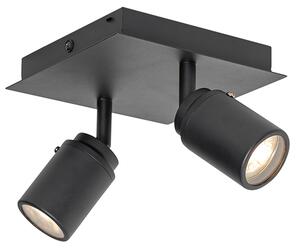 Spotlight inteligent pentru baie negru pătrat IP44 inclusiv 2 Wifi GU10 - Ducha