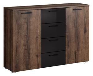 Comodă lemn masiv Lunaris, 132 × 93 × 38 cm