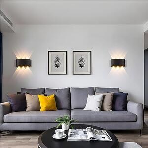 Lampă LED de perete Nevia – Neagră, 6 × 1W