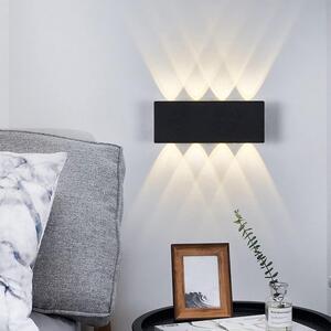 Lampă LED de perete Rea – Neagră, 8 × 1W