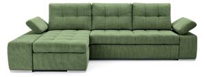 Colțar Extensibil VENETIA, cu ladă de depozitare, variante stânga/dreapta 290x170x80 cm, Stanga / Verde-Memphis