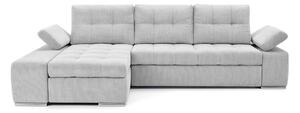 Colțar Extensibil VENETIA, cu ladă de depozitare, variante stânga/dreapta 290x170x80 cm, Stanga / Gri-Argintiu-Memphis