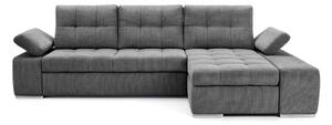 Colțar Extensibil VENETIA, cu ladă de depozitare, variante stânga/dreapta 290x170x80 cm, Dreapta / Gri-Inchis-Memphis