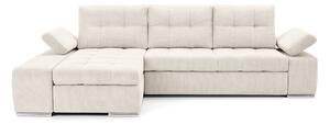 Colțar Extensibil VENETIA, cu ladă de depozitare, variante stânga/dreapta 290x170x80 cm, Stanga / Crem-Memphis