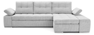 Colțar Extensibil VENETIA, cu ladă de depozitare, variante stânga/dreapta 290x170x80 cm, Dreapta / Gri-Argintiu-Memphis
