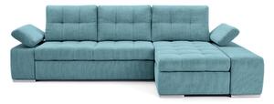 Colțar Extensibil VENETIA, cu ladă de depozitare, variante stânga/dreapta 290x170x80 cm, Dreapta / Turcoaz-Memphis