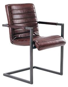Scaun din piele Nomad Ribbed Tip 2 DarkBrown