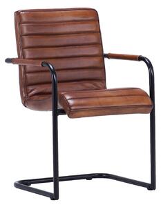 Scaun din piele Nomad plump Ribbed Lr DarkBrown