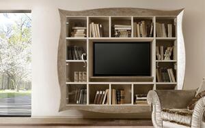 Bibliotecă TV lemn masiv Liberty, 243 × 56 × 220 cm