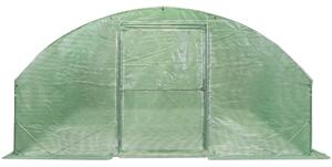 Solar de grădină cu cadru metalic 4x6m Garden Point verde cu ușă
