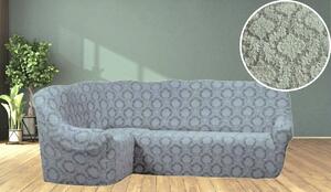 Husa elastica pentru coltar, fara volanas, model Jacquard Gri