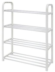 Suport pentru pantofi cu 4 rafturi, pliabil, 59 cm, alb