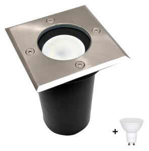 Corp de iluminat LED de exterior pentru căi de acces 1xGU10/6W/230V IP44 crom mat