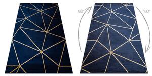 Exclusiv EMERALD covor 1013 glamour, stilat, geometric albastru inchis / aur