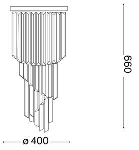 Lustră de cristal aplicată Ideal Lux CARLTON 8xE14/40W/230V d. 40 cm crom lucios