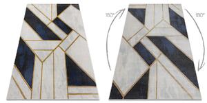 Exclusiv EMERALD covor 1015 glamour, stilat, marmură, geometric albastru inchis / aur
