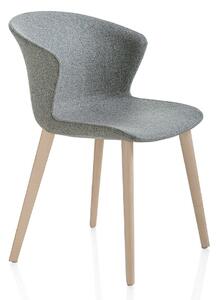 Kicca lemn masiv Plus – Scaun cu 4 picioare din lemn de artar complet tapitat