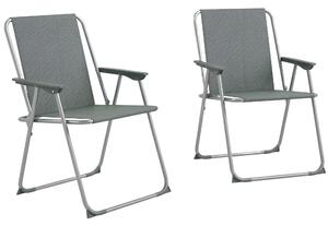 Outsunny Set de 2 scaune pliabile pentru terasa, camping, Gri | Aosom Romania