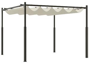 Outsunny Pergolă Pavilion cu Acoperiș Retractabil Rezistent la Apă, Culoare, 298x298x230 cm, Alb Crem | Aosom Romania