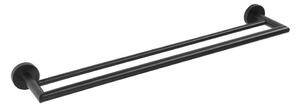 Suport prosoape din alamă Sapho X-Round, lățime 65 cm, negru