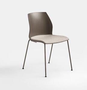 Scaun lemn masiv Kalea cadru fix cu 4 picioare din otel, 52 × 80 × 46 cm