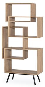 Bibliotecă lemn masiv KUADRAT – design modern cu structură geometrică
