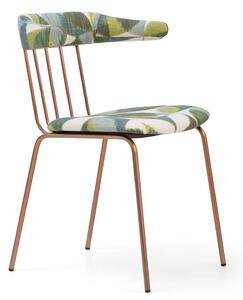 Scaun lemn masiv Sillon Miki Cadru Metalic Sudat Design Cu Spătar Extins Personalizabil