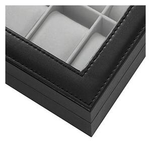 Cutie pentru ceasuri Model Preston, Negru, 21x25x8.5 cm