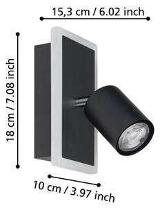 Eglo 901634 - Aplică spot de perete RIMBOCCHI LED/7W/230V, neagră