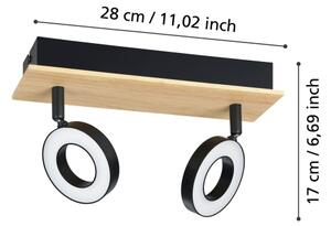 Eglo 901203 - Spot LED RIELVES 2xLED/4,2W/230V negru/maro