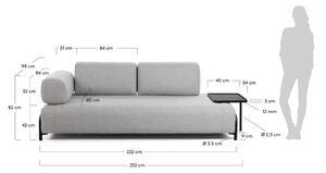 Canapea cu spațiu propriu depozitare Kave Home Compo, bej-gri