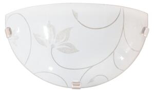 Aplică Klausen Leaf 1/2 Simplicity, 15x30x8.5 cm, design metal și sticlă albă, corp iluminat perete E27 pentru dormitor sau hol, stil minimalist