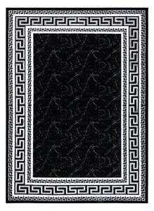 Modern GLOSS covor 2813 87 stilat, cadru, grecesc negru / gri