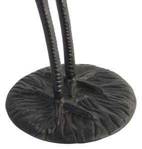 Lampă de podea vintage neagră cu umbră de țesătură neagră - Crane bird To