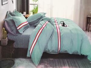 Lenjerie de pat din bumbac Culoare verde, FEDORA + fata de perna 40 x 50 cm gratuit
