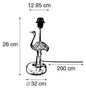 Lampa de masa vintage neagra fara abajur - Animal Ostrich