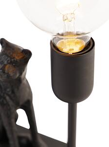 Lampă de masă vintage neagră - Leopard