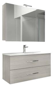Set lemn masiv gri Mobilier Baie Suspendat Connor texturat 80 cm