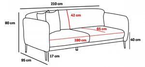 Canapea Extensibilă cu 3 Locuri Simena, Crem