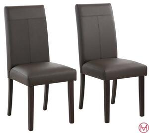 Set 2 scaune Rubin maro imitatie de piele 42/59/101 cm